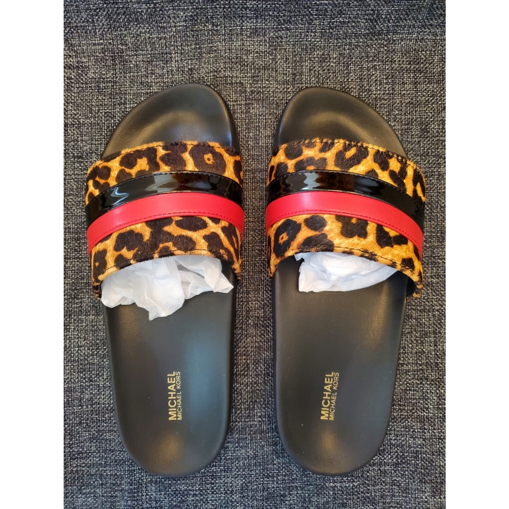 Authentic Michael Kors Cheetah Haircalf Slides